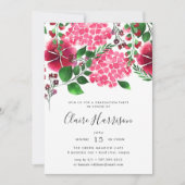 Wild Hydrangea Graduation Party Invitation Kaart (Voorkant)