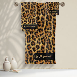 Wild Ideas Gold Label Dark Leopard ID1160 Bad Handdoek