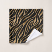 Wild Ideeën Zwart & Goud Zebra ID1160 Bad Handdoek (Wasdoekje)