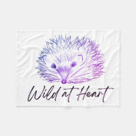 Wild in hart egel tekening fleece deken