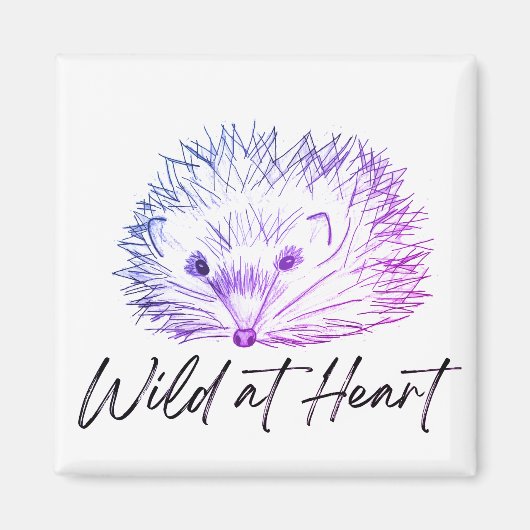 Wild in hart egel tekening magneet (Voorkant)