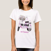 Wild in Heart Flowers op een Scooter T-shirt (Voorkant)