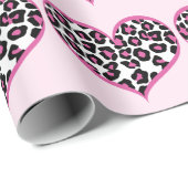Wild in Heart Leopard Print Cadeaupapier (Rol Hoek)