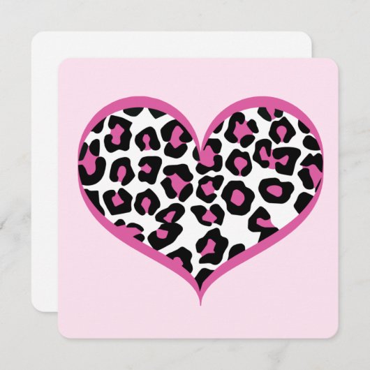 Wild in Heart Leopard Print Feestdagenkaart (Voorkant / Achterkant)