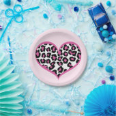 Wild in Heart Leopard Print Papieren Bordje (Feest)