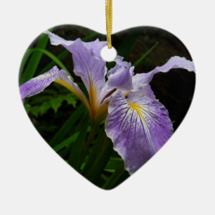 Wild Iris Flower Paars Floral Keramisch Ornament