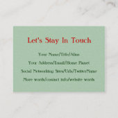 Wild Irish Roos Visitekaartje (Achterkant)