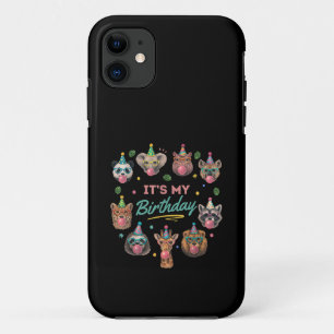 Wild Jungle Dieren Verjaardagsfeest Ontwerp iPhone 11 Hoesje