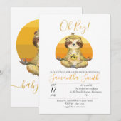 Wild Jungle Safari Animaux Baby Sloth Invitation (Devant / Derrière)