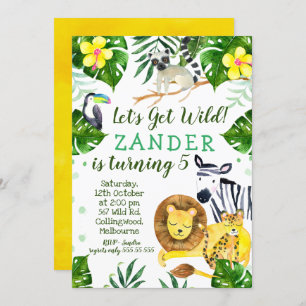 Wild Jungle Thème Anniversaire Fête Invitation