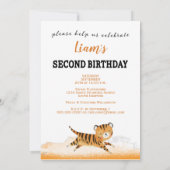 Wild Jungle Tiger 2e Invitation anniversaire (Dos)