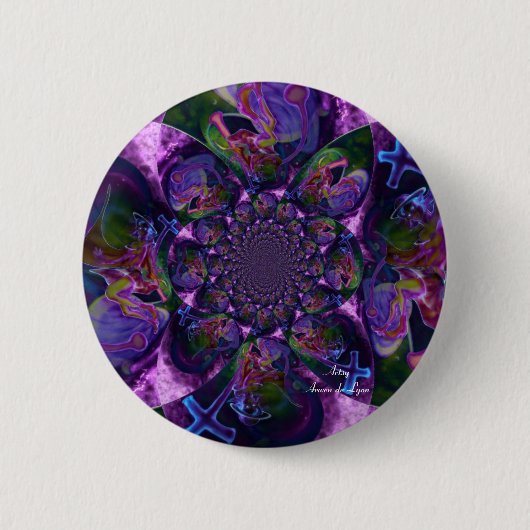 Wild Kaleidoscope Saturn Ronde Button 5,7 Cm (Voorkant)