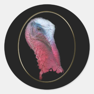 Wild kalkoenhoofd ronde sticker