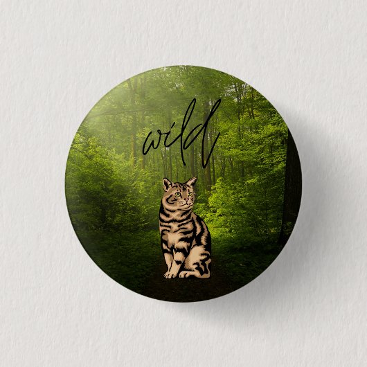 wild kattenknop ronde button 3,2 cm (Voorkant)