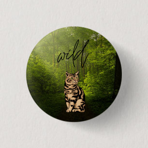 wild kattenknop ronde button 3,2 cm