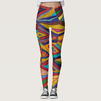 wild kleurrijk, origineel, geometrisch ontwerp leggings