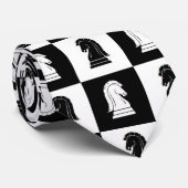 Wild Knachten Chessboard Black & White Stropdas (Opgerold)