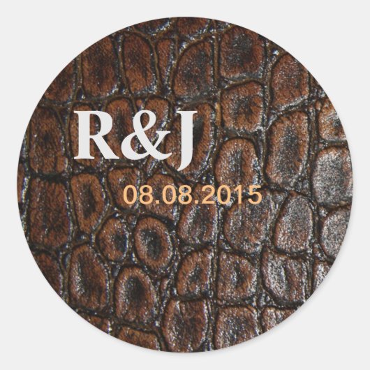 wild krokodilleder met bruine alligator sticker (Voorkant)