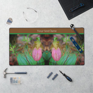 Wild Lady Slipper Orchid Evergreens gepersonalisee Bureaumat