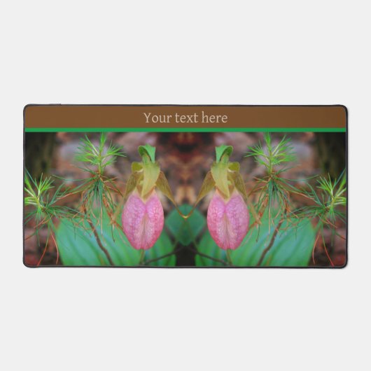 Wild Lady Slipper Orchid Evergreens gepersonalisee Bureaumat (Voorkant)