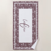 Wild Leaf Doodles Monogram Strandlaken (Voorkant)