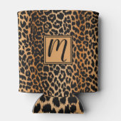 Wild Leopard Animal Print Patroon met Monogram Blikjeskoeler (Achterkant)