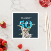 Wild Leopard Blue 50ste verjaardag Grappig Servet (Insitu)