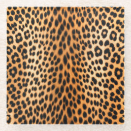 Wild Leopard Energy – Bold Animal Print Fashion Glazen Onderzetter