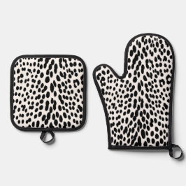 Wild Leopard Energy – Kleding met gewaagde dierpri Ovenwant & Pannenlap Set