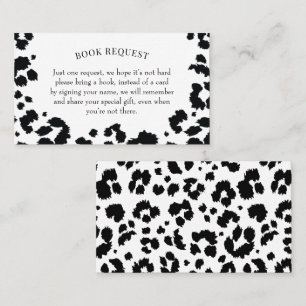 Wild Leopard Print Baby shower Book Request Card Visitekaartje