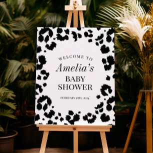 Wild Leopard Print Baby shower Welkom Sign