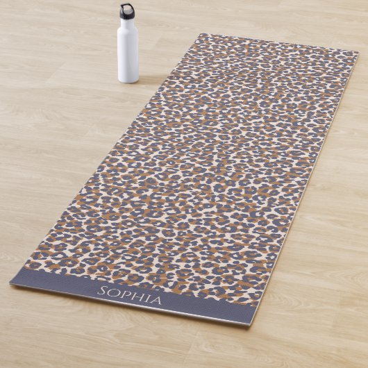 Wild Leopard Print-Blauw en Bruin- Yoga Mat (In situ)