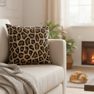 Wild Leopard Print Decorative Throw Pillow Kussen