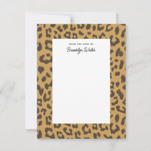 Wild Leopard Print Personal Flat Stationery Kaart
