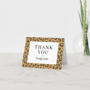 Wild Leopard Print Persoonlijk Gevouwen Bedankkaart