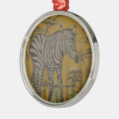 Wild Life Kenya African Safari Zebra.png Metalen Ornament (Links)
