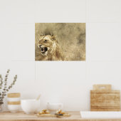 Wild Lion Safari Jungle Oeuvre photo Poster (Cuisine)