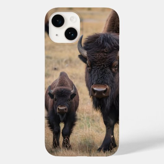 Wild Love: De bizon en haar kalf Case-Mate iPhone Case (Achterkant)