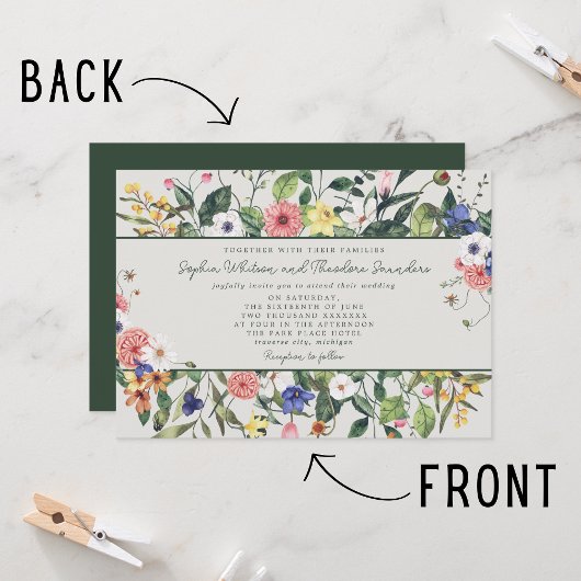 Wild Love Fleur sauvage Boho Faire-part de mariage