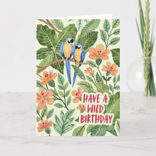 Wild Macaw Oerwoud Birthay Kaart