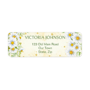 Wild madeliefje lente bloemen groen geel etiket