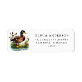 Wild Mallard Duck Return-adres Etiket (Voorkant)