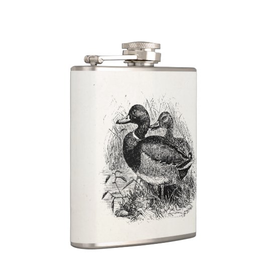 Wild Mallard Ducks Persoonlijke Sjabloon Heupfles (Rechts)