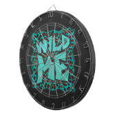 Wild Me Brown en Blauwgroen design van luipaarden Dartbord (Voorkant Rechts)