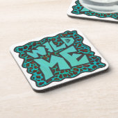 Wild Me Brown en Blauwgroen design van luipaarden Drankjes Onderzetter (Linkerzijde)