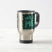 Wild Me Brown en Blauwgroen design van luipaarden Reisbeker (Voorkant rechts)