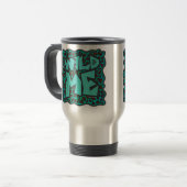Wild Me Brown en Blauwgroen design van luipaarden Reisbeker (Voorkant links)