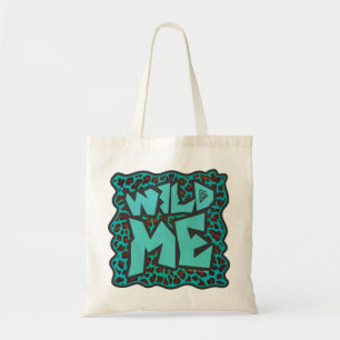 Wild Me Brown en Blauwgroen design van luipaarden Tote Bag