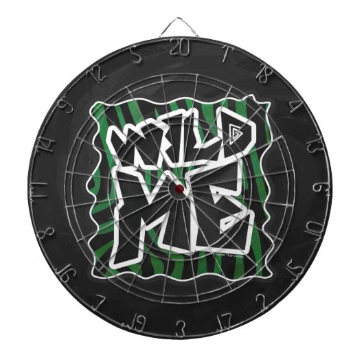 Wild me Green en Black Zebra Pattern Dartbord (Voorkant)