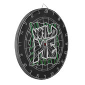 Wild me Green en Black Zebra Pattern Dartbord (Voorkant Links)